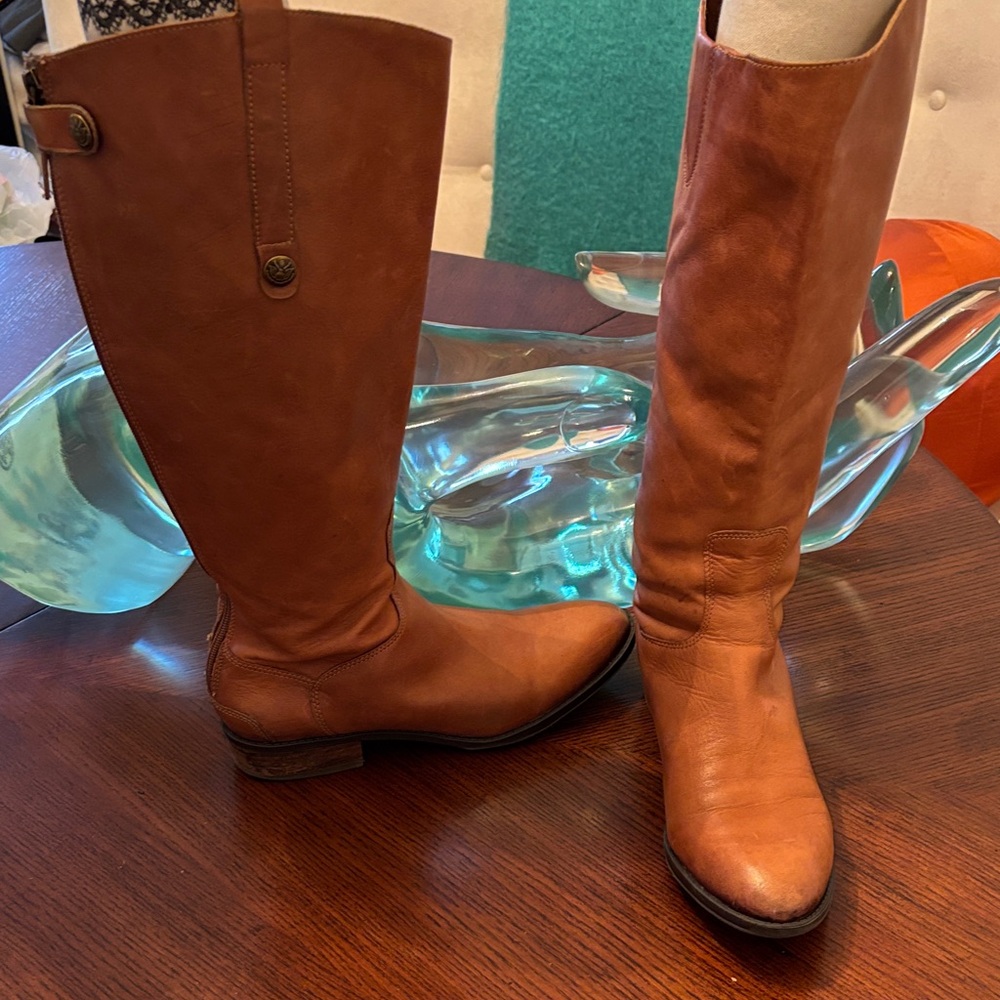 Sam Edelman Tan Leather Heeled Boots